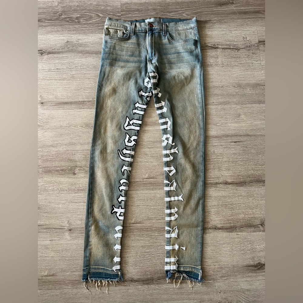 Golden Los Angeles Distressed Jeans with Embroidered